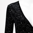 thumbnail image 6 of IWRICH Formal Sequin Velvet Mini Dress for Women Fashion Long Sleeve a Line Sparkly V Neck Glitter Short Dresses Black XXXXXL, 6 of 6