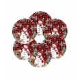 thumbnail image 7 of 13 Inch Round Placemats Set of 6, Red Plaid Christmas Non Slip Heat Insulation PP Table Mats, Snowman Xmas Tree Snowflake Winter Gifts Washable Place Mats for Kitchen Dining Party Table Decor, 7 of 7
