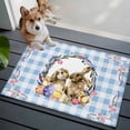thumbnail image 3 of Easter Bunny Entryway Rug 2'x3'&nbsp; Non Slip Front Door Mats, Spring Easter Eggs Chick Floral Blue Check Entrance Rugs Indoor Outdoor Carpet, Washable Floor Mats Small Area Rug for Bedroom Kitchen, 3 of 8