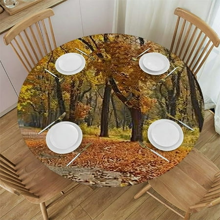 

Plo0ole Fall Pattern Decorative Ceramic Wall Plate Idyllic Rural Park Woods Dinner Plate Microwave & Dishwasher Safe For Home Decor 38-42