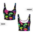 thumbnail image 5 of Picia Bright Mushrooms Sports Bra for Women,Padded Strappy Sports Bras Medium Support Yoga Bra with Removable Cups,Running Yoga Bra-Small, 5 of 9