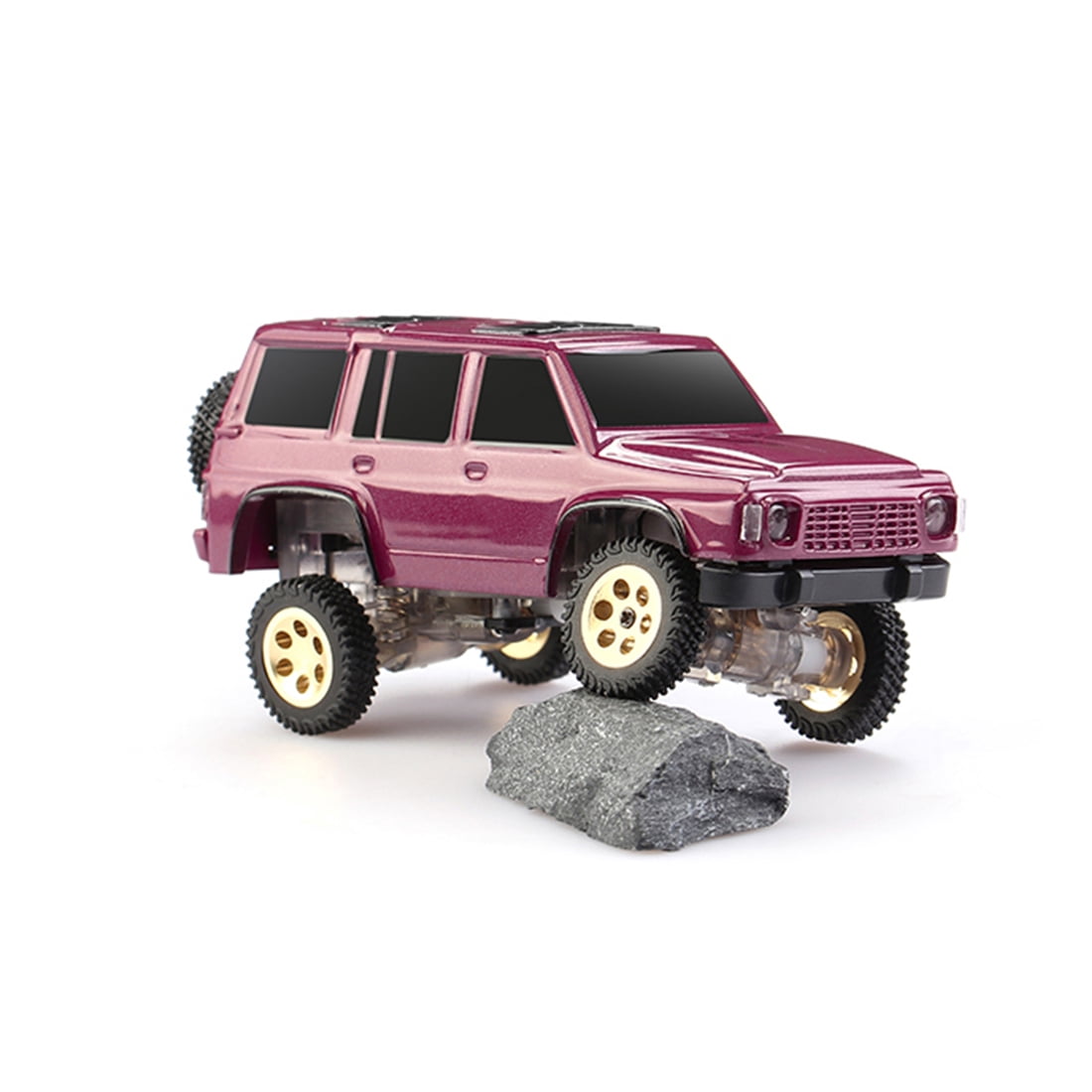 1/64 Scale Mini RC Crawler 4WD 2.4G Full Proportional Remote Control Off Road Climbing Vehicle With LED Lights Desktop Rock Crawler Model For Adults Hobbyists (RTR /Matte Red)
