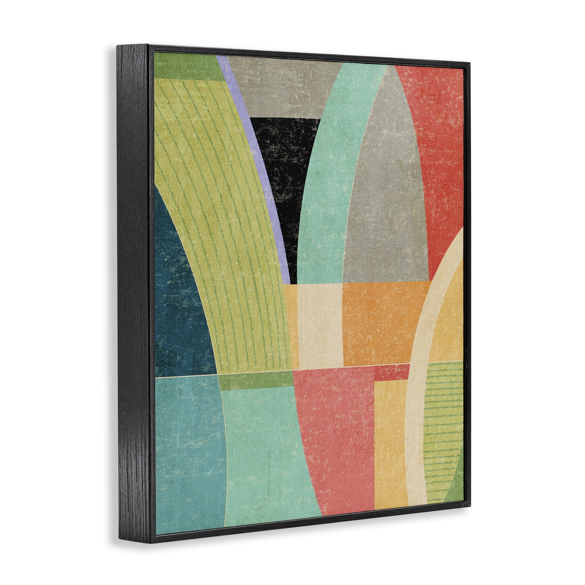 Stupell Industries Retro Geometric Archways Black Framed Giclee Art, design by Suzanne Nicoll