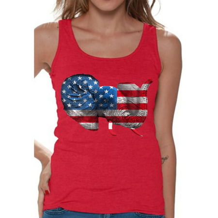 Awkward Styles American Flag Tank Tops Elephant Stars and Stripes USA Flag Tank Top for Women Patriotic Outfit Perfect for 4th Of July Party Independence Day Gifts for Her Elephant Women's Tank Tops