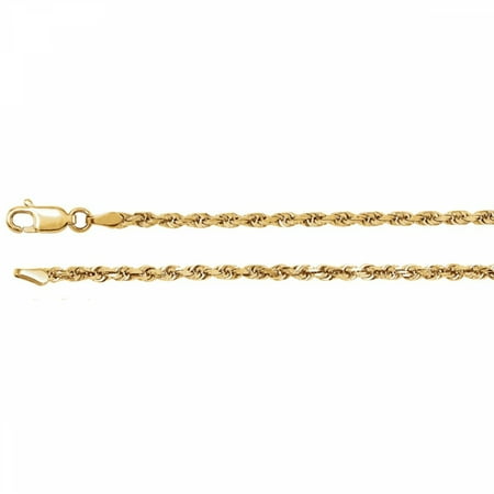 14k 2.5 Mm Diamond - 14kt White 2.5mm Diamond Cut Rope 16