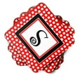 thumbnail image 2 of Letter S Initial  - Red Black Polka Dots Foam Coaster Set of 4, 2 of 3