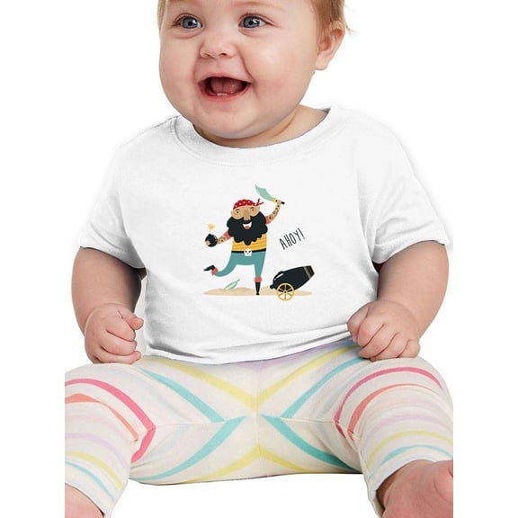 Cheerful Pirate In Bandana T-Shirt Infant -Image by Shutterstock, 12 Months
