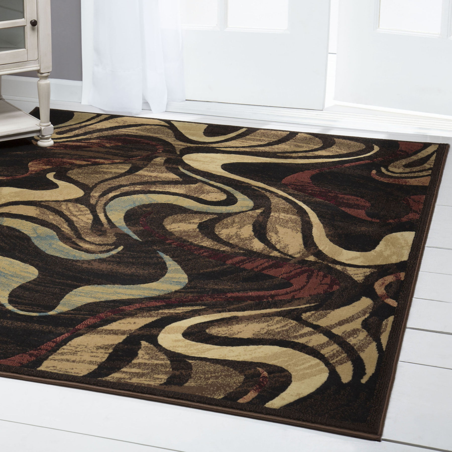 Swirls Cubes Floor Dcor Carpet, Area Rugs Contemporary