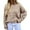 Khaki, variant on Odeerbi Winter Knit Sweater For Women 2025 Casual Round Neck Long Sleeved Pullover Sweater Light Blue