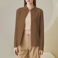 thumbnail image 2 of Ladies Early Autumn Solid Color German Velvet Lapel Cardigan Top for Daily Wear and Versatile Style, 2 of 8