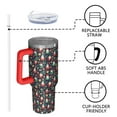 thumbnail image 4 of Dark Blue Christmas Santa and Gnome Pattern Tumbler with Handle and Lid,40oz Double Wall Vacuum Insulated Tumbler,Cups Gift for Women and Men, 4 of 7