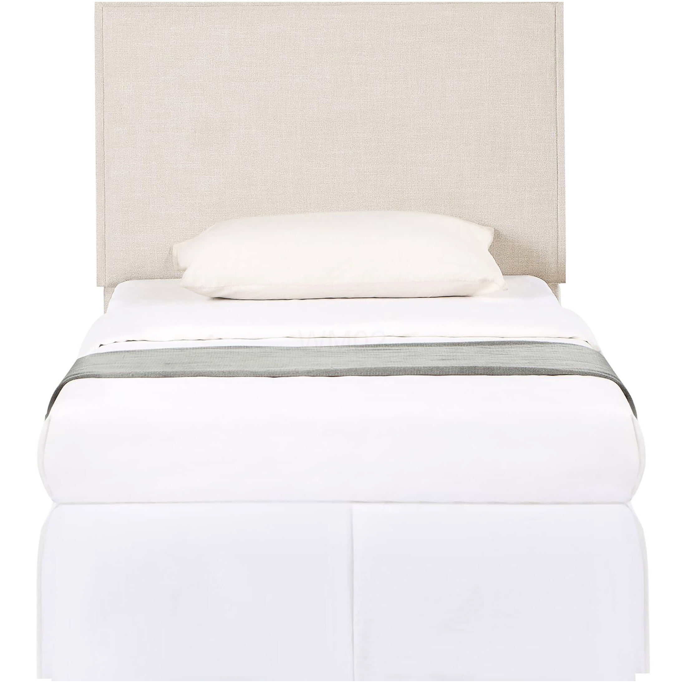 Modern Upholstered Bed Frame with Headboard, Sand Color Fabric, Minimalist Design for Queen King Full Twin Size