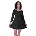 thumbnail image 4 of Moomaya Womens Full Sleeve Shift Dress w/ V neck Cotton Casual Summer Dresses - CR, 4 of 7