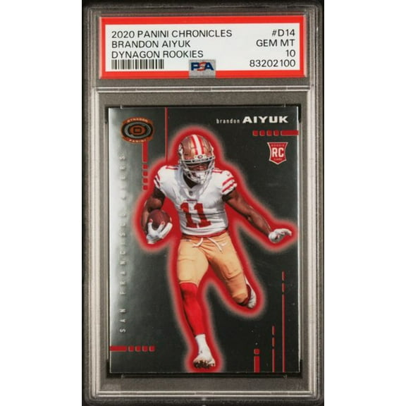 Graded 2020 Panini Chronicles Brandon Aiyuk #D14 Dynagon Rookies Rookie RC Football Card PSA 10 Gem Mint