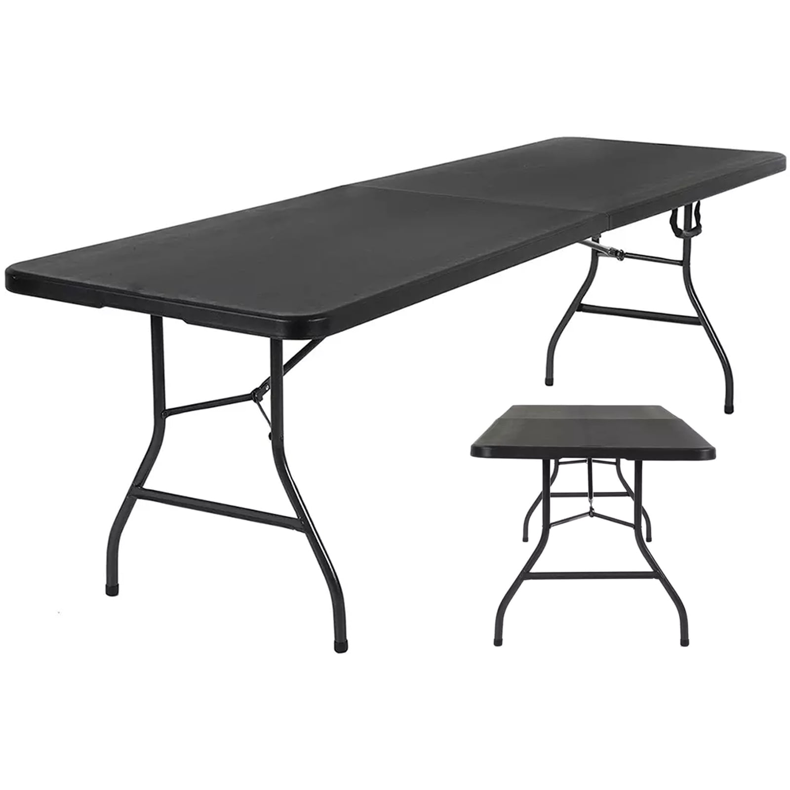 Details about   6 Ft Folding Table Half Fold Plastic Portable Home Office Party Travel Black New 