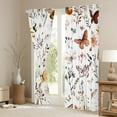 thumbnail image 3 of Manfei Bohemian Butterflies Curtains Pack of 2 (42x84 Each),Country Floral Curtains Blackout,White Green Brown Bedroom Curtains For Teens Girls,Uper Cozy Room Decor, 3 of 6