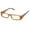 Orange/Brown, variant on Rectangular Thin Translucent Clear Lens Plastic Fashion Glasses
