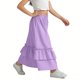 thumbnail image 4 of Falda larga con volantes y bolsillos para niña, cintura elástica, informal, escalonada, de poliéster, 4 of 7