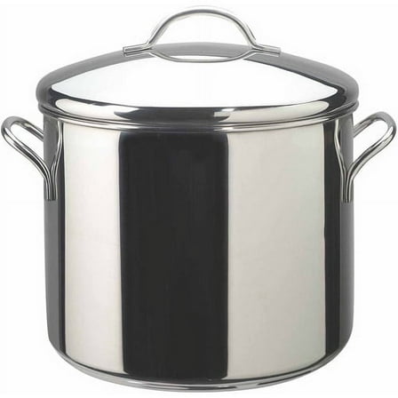 Farberware Classic Series 12 Quart Large Stainless Steel Stockpot with Lid, Induction Compatible, Metal Utensil and Dishwasher Safe, Stainless Steel