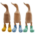 thumbnail image 2 of Resin Duck Statue Garden Sculpture Cute Cartoon Ducks Wearing Spotted Wellies Boot Good Luck Figurine, 2 of 4