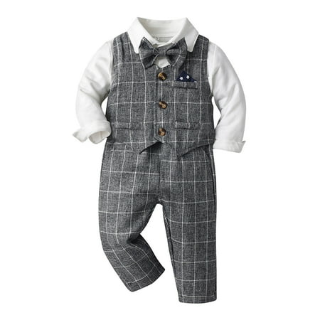 

Boys Long Sleeve Shirt Romper Bodysuit Pants Coat with Tie 4pcs Child Kids Gentleman Outfits 3month Boys Baby Boy Winter Clothes 3 Month Pants Boys Toddler Boy Summer Clothes Outfits Set Kids Clothes