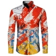 thumbnail image 5 of Camisas de moda para hombre guapo, camisetas casuales con estampado 3D, botones, solapa, manga corta y larga, estilo hip hop, para hombre y mujer, estilo urbano, cárdigan, 5 of 5