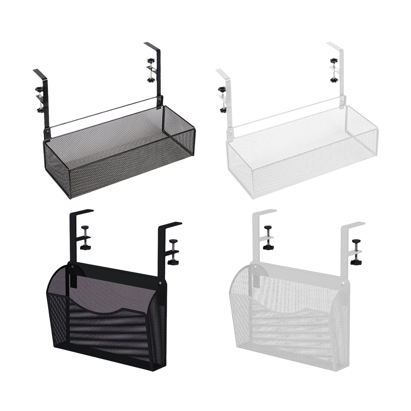 Easy Install Desk Storage Bin Versatile Desk Under Holder Baskets with Sections for Efficient Sorting