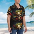 thumbnail image 3 of Rateoe Butterfly Flower Plant Skull Pattern Men’s Hawaiian Shirt – Short Sleeve Button-Down Tropical Beach Shirt, Lightweight & Breathable Casual Aloha Shirt with Pocket,Medium, 3 of 7