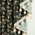thumbnail image 7 of VOGOL Waterfall Valance 39" Wide Farmhouse Vintage Black Cherry Blossom Print Sheer Voile, Buttercream Beaded Trim, 7 of 7