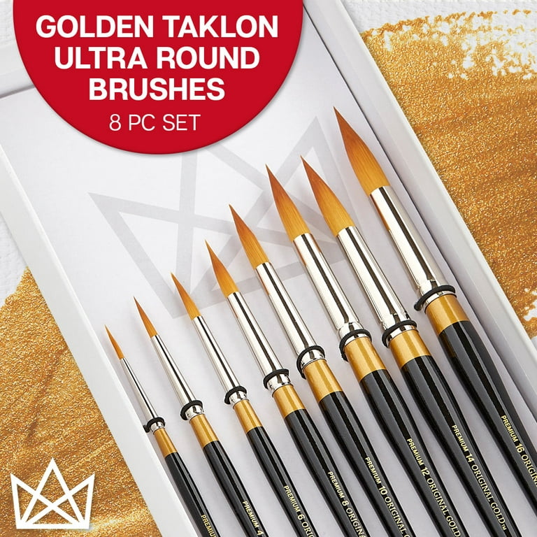 KINGART® Original Gold® 9050 Script Liner Series Premium Golden Taklon  Multimedia Artist Brushes, Set of 5