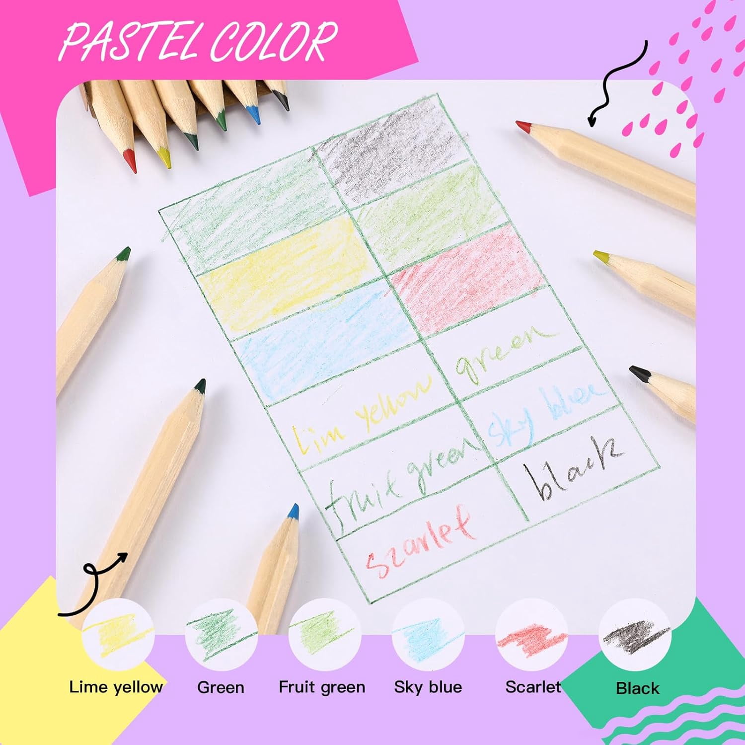CCOCC 100 Packs Mini Colored Pencils for Kids 3.5 Inch Small Coloring Drawing Pencil in Boxes 6 Different Color for Easter Gift Painting Birthday Party Favor Classroom School Supplies
