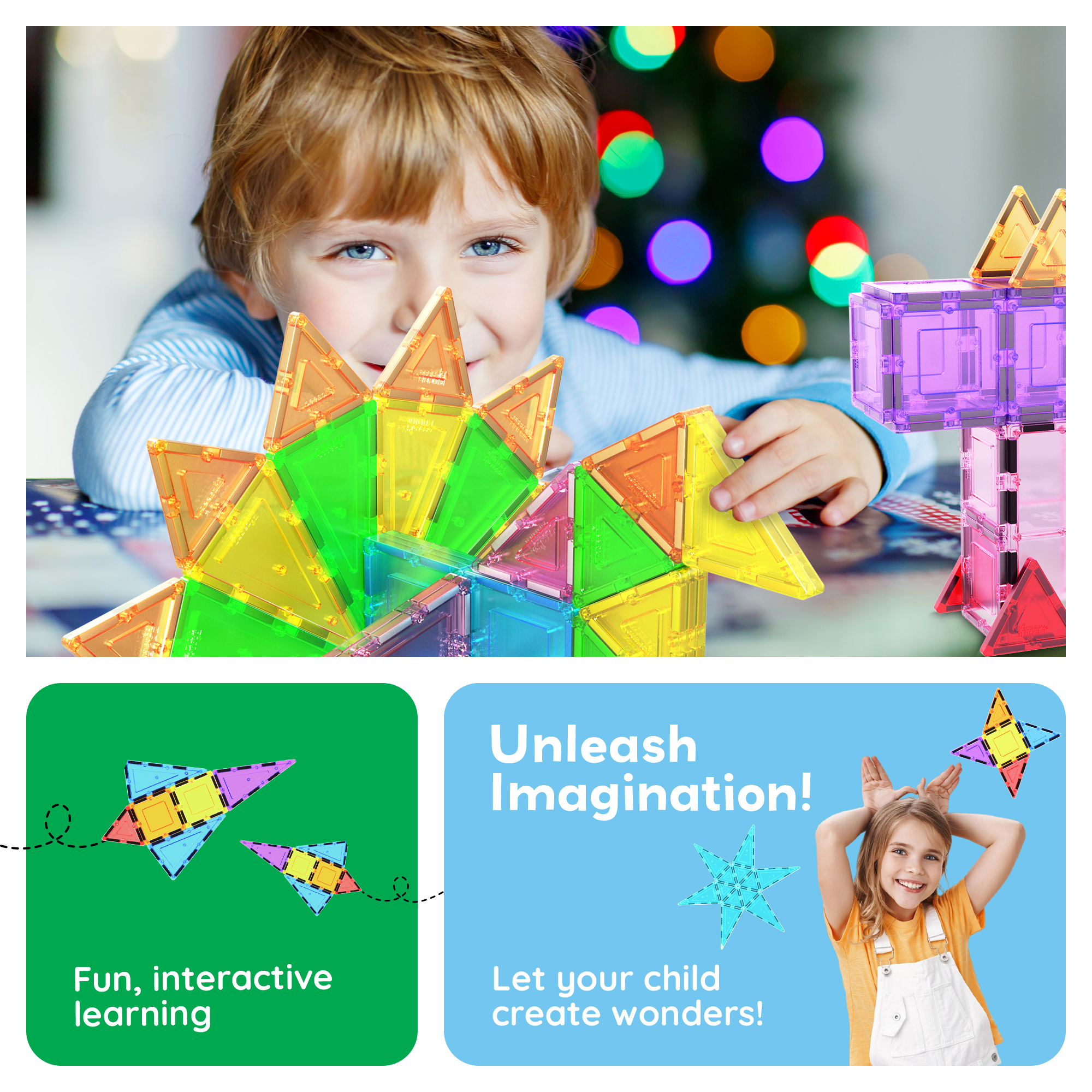 PICASSO TILES 101-Piece Magnetic Building Blocks Set photo 3