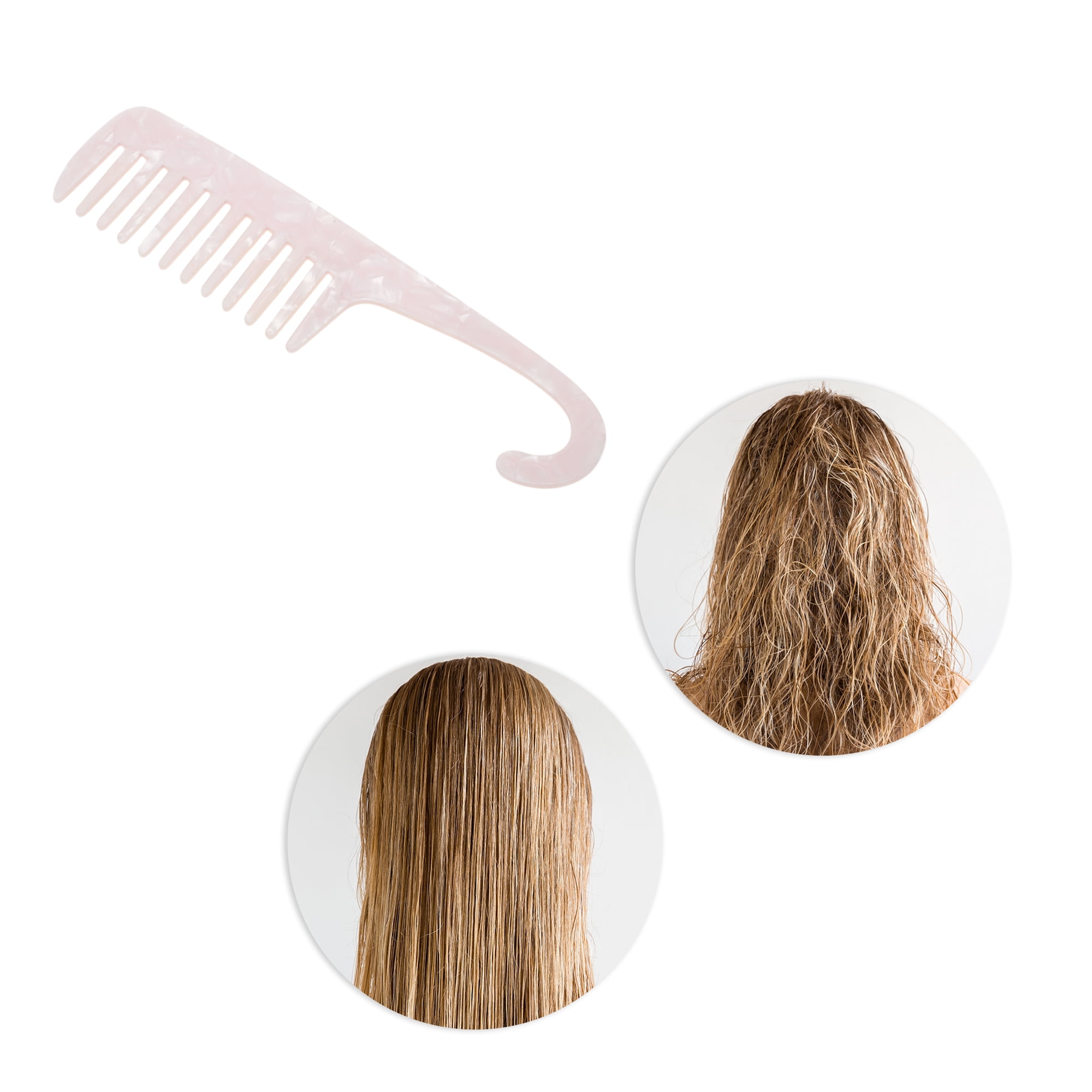Unique Bargains 1 Pc Durable Wide Tooth Comb for Making hair Smooth Bright White Medium