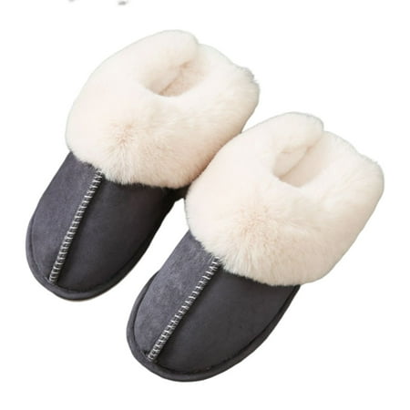 

Women s House Winter Slippers Fluffy Comfort Plush Breathable Slip on Winter Warm Shoes for Women 36/37 Beige