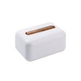 thumbnail image 2 of Caja De Pañuelos De Plástico Dispensador de pañuelos de papel de plástico blanco para tostadora, soporte de mesa para toallas de papel para sala de estar, restaurante u oficina (1 pieza) Rkxzt, 2 of 7