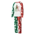 thumbnail image 4 of Qiylii Christmas Family Pajamas Matching Set Parent-child Christmas Tree Letter Print Contrast Color Long Sleeve Tops and Plaid Pants Sleepwear for Women Men Kids Baby Holiday Outfits, 4 of 8