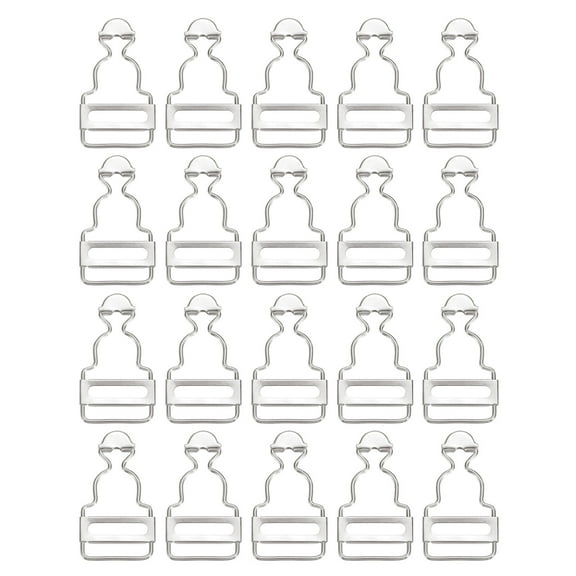 Overall Buckles, 20 Pack Retro Metal Suspender Replacement Buckles 28mm