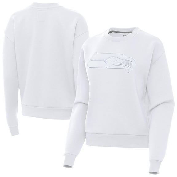 Women's Antigua White Seattle Seahawks Victory Pullover Sweatshirt