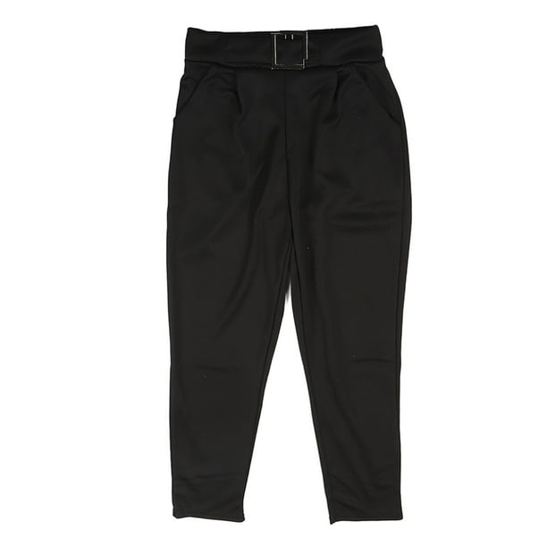 Pantalones casuales para mujer Nikou cintura alta cómodos transpirables color negro talla M
