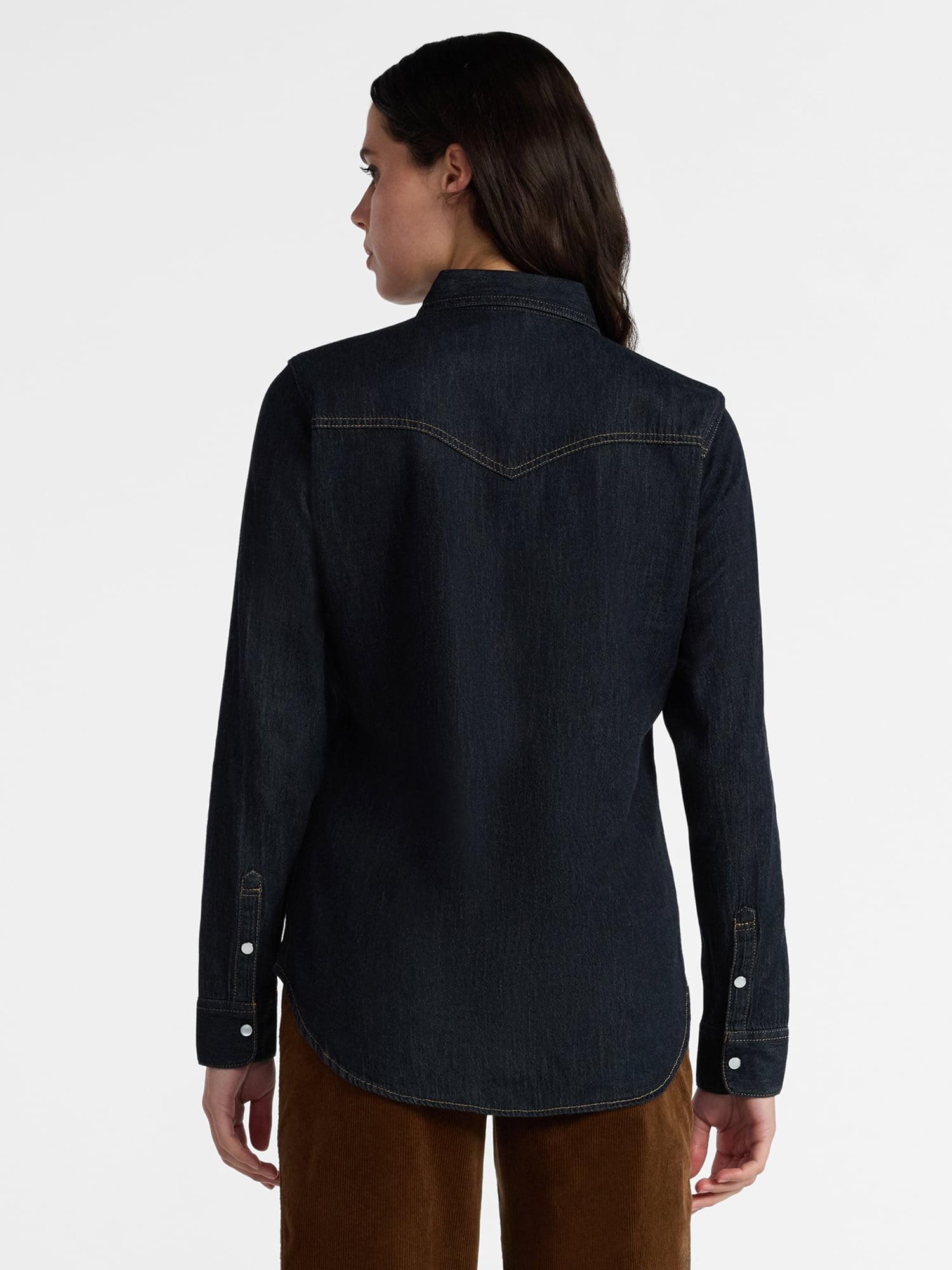 Time and Tru Women’s Lightweight Cotton Denim Shirt, Sizes XS-3XL