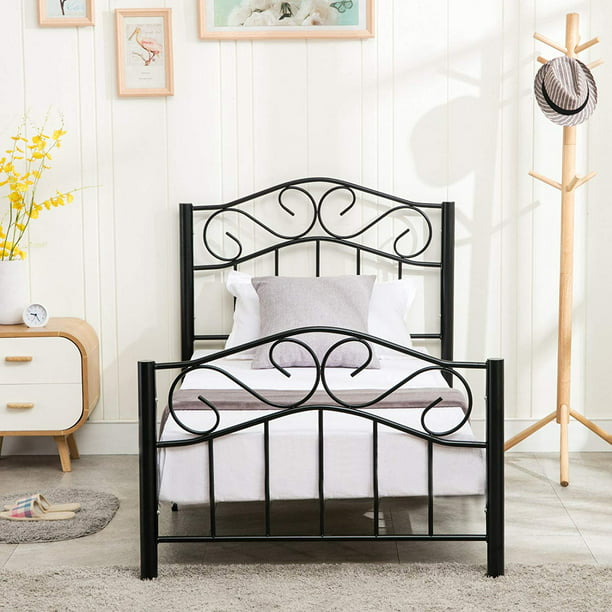 Mecor Twin Curved Metal Bed Frame, Twin Size Bed Frame For Boys