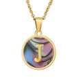 thumbnail image 1 of 26 English Letters (A-Z) Necklace For Women Titanium Steel Stainless Steel Pendant Necklace Pearl Shell Oil Drop Necklace As Gift For Wife , Daughter, Friend, 1 of 8