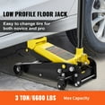 thumbnail image 2 of VEVOR Low Profile Floor Jack 3 Ton Heavy Steel Single Piston Hydraulic Pump, 2 of 9
