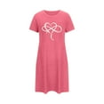 thumbnail image 1 of fheaev Chemises de Nuit pour Femmes Grande Taille Imprimé de la Saint-Valentin Chemise de Nuit Décontractée à Manches Courtes Robe de Sommeil Ample Confortable Pyjama Col Rond Chemises de Nuit Douce Tenue de Nuit, 1 of 2