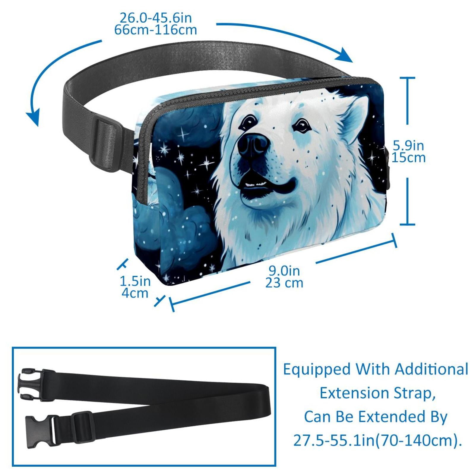 Starry sky polar bear Lightweight, Adjustable Fanny Pack with Extension Strap - Unisex Crossbody Bag & Waist Bag