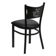 thumbnail image 4 of Flash Furniture 2 Pack HERCULES Series Black Coffee Back Metal Restaurant Chair - Black Vinyl Seat, 4 of 7