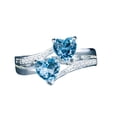 thumbnail image 2 of SmartBy Women Ring Double Heart Sparkling Cubic Zirconia Fashion Appearance Finger Band for Party, 2 of 8