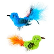 Vibrant Life Catnip Feather Birds Cat Toys, Blue & Green, 2 Count