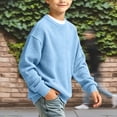 thumbnail image 4 of Kezqiaxn Teen Boy Clothes Long Sleeve Crewneck Sweatshirt with Pocket Fall Fashion Basic Pullover Tops School Kids Clothes Size 5-16, 4 of 6