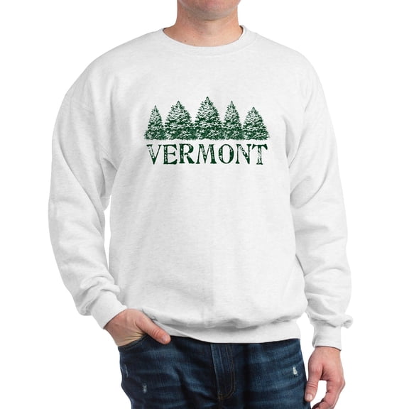 CafePress - VT Winter Evergreens Sweatshirt - Crew Neck Sweatshirt